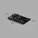Electrolux Cooktop 5 Bocas a Gás Electrolux Mesa de Vidro Efficient Grade de Aço Fosco (KE5GR) Bivolt