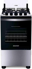 Fogão Brastemp 4 Bocas Inox com Duas Prateleiras com Alturas Ajustáveis - BFO4NBR Bivolt