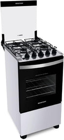 Fogão Brastemp 4 Bocas Branco com Duas Prateleiras com Alturas Ajustáveis - BFO4NBB Bivolt