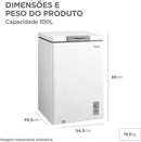 Freezer Horizontal 100L Inverter Bivolt Branco Midea