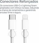 Cabo Carregador Turbo USB-C 1 Metro Trançado De Nylon Branco Compativel Com Iphone 14,13,12,11,X e XR