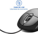 Mouse com Fio Multi Classic Box USB 1200 DPI com Design Compacto e Cabo de 1,2m – Preto MO300