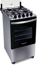 Fogão Brastemp 4 Bocas Inox com Duas Prateleiras com Alturas Ajustáveis - BFO4NBR Bivolt