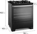 Fogão de Piso 5 Bocas à Gás Electrolux FE5GB Efficient com Mesa de Vidro Preto Bivolt