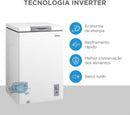 Freezer Horizontal 100L Inverter Bivolt Branco Midea