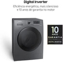 Samsung WD11A Lava e Seca 3 em 1 Inox Frontal 11 kg com Ecobubble e Lavagem a Seco, 1400 rpm, 220V, Controles Eletromecânicos