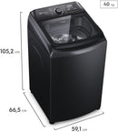 Máquina de Lavar Electrolux 14,5kg Preta Efficient Cesto Inox Jet&Clean e Filtro Fiapos 127v LEP15