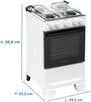 Fogão 4 Bocas Atlas Mônaco Plus Mesa Inox Bivolt