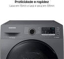 Samsung WD11A Lava e Seca 3 em 1 Inox Frontal 11 kg com Ecobubble e Lavagem a Seco, 1400 rpm, 220V, Controles Eletromecânicos