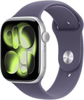 Apple Watch Series 11 GPS, Caixa em alumínio prateado de 42 mm com Bracelete desportiva roxo névoa - P/M
