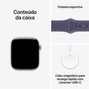 Apple Watch Series 11 GPS, Caixa em alumínio prateado de 42 mm com Bracelete desportiva roxo névoa - P/M