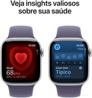 Apple Watch Series 11 GPS, Caixa em alumínio prateado de 42 mm com Bracelete desportiva roxo névoa - P/M