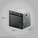 Forno de Embutir Electrolux a Gás 80L Efficient com PerfectCook360 Preto OE8GH 220v