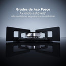 Electrolux Cooktop 5 Bocas a Gás Electrolux Mesa de Vidro Efficient Grade de Aço Fosco (KE5GR) Bivolt