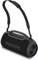 PHILIPS, Boombeat, Caixa de Som Bluetooth Boombox, TAX400B/00, USB, Auxiliar, TWS, USB Powerbank, Entrada para Microfone, Resistente a Água e Poeira, com Alça para Transporte