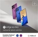 Smartphone Motorola Edge 60 PRO 5G - 256GB 12GB RAM+12GB Ram Boost Tela Quad-Curve moto AI 50MP Sony Camera ultrarresistencia militar IP68 + IP69 - Azul Marinho