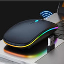 Mouse Sem Fio Recarregável Wireless Bluetooth Optico Led Rgb Colorido Ergonômico Usb 2.4 Ghz Notebook Computador Pc Desktop Linha Premium