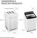 Máquina de Lavar Roupas 12kg Branca Midea Wave Impeller 220V