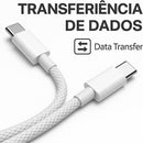 Cabo Carregador USB-C Tipo C Turbo 60W 1 Metro Nylon Trançado