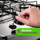 Fogão Consul 4 bocas cor Inox com acendimento automático - CFO4NAR BIVOLT