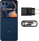 Smartphone Motorola Razr 60-256GB 12GB RAM+12GB Ram Boost Tela dobrável 6,9" pOLED e externa 3,6” Moto AI camera IP48 - Azul Marinho