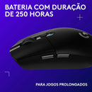 Mouse Gamer Sem Fio Logitech G305 LIGHTSPEED com 6 Botões Programáveis e Até 12.000 DPI - Preto