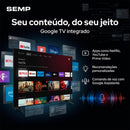 Smart TV Semp 43 Polegadas LED HVA 4K S62 WiFi Bluetooth Google TV 3 HDMI HDR10+ Dolby Audio 43S62