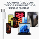 Cabo Carregador USB-C Tipo C Turbo 60W 1 Metro Nylon Trançado