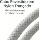 Cabo Carregador USB-C Tipo C Turbo 60W 1 Metro Nylon Trançado