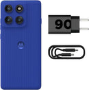 Smartphone Motorola Edge 60 PRO 5G - 256GB 12GB RAM+12GB Ram Boost Tela Quad-Curve moto AI 50MP Sony Camera ultrarresistencia militar IP68 + IP69 - Azul Marinho
