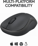 Mouse Sem Fio Logitech M240 com Conexão Bluetooth, Clique Silencioso, Design Ambidestro Compacto, Bateria de 18 Meses, Compatível com Windows, macOS, ChromeOS - Grafite
