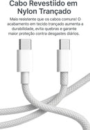 Cabo Carregador USB-C Tipo C Turbo 60W 1 Metro Nylon Trançado