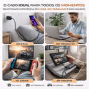 Cabo USB para Tipo C 2 Metros 60W Turbo Carregamento Rápido, Cabo Tipo C Reforçado Ultra Resistente, Compatibilidade Universal, Notebook, Tablet, Power Bank, Transferência de Dados