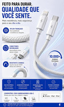 Cabo Carregador Turbo 2 Metros Compatível com iPhone 14 13 12 11 X XR