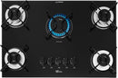 Fischer Cooktop à Gás 5 Bocas Fit Line Trempe Aramado Mesa Vidro Preto Bivolt 36360-102676