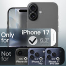 JETech Capa Fosca para iPhone 17, Preto
