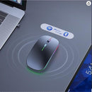Mouse Sem Fio Recarregável Wireless Bluetooth Optico Led Rgb Colorido Ergonômico Usb 2.4 Ghz Notebook Computador Pc Desktop Linha Premium