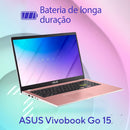 Notebook ASUS Vivobook GO 15, Intel Celeron Dual Core N4500, 4 GB, 128 GB SSD, W11 Home, 15,60" LED, Rose Pink - E510KA-BR833WS