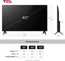 Smart TV TCL 40 Polegadas QLED Full HD S5K WiFi Bluetooth Google TV 2 HDMI HDR10 Dolby Audio 40S5K