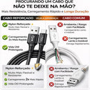 Cabo USB para Tipo C 2 Metros 60W Turbo Carregamento Rápido, Cabo Tipo C Reforçado Ultra Resistente, Compatibilidade Universal, Notebook, Tablet, Power Bank, Transferência de Dados