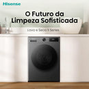 Lava e Seca Hisense 11Kg WD1I1141BT1 Compacta Fit e Função Steam Inverter Titânio