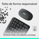 Combo Teclado e Mouse Sem Fio Logitech MK250 Bluetooth com Conectividade Rápida e Fácil, Design Compacto, Mouse Ambidestro, Layout ABNT2, Construção Durável, Compatível com PC e Mac - Grafite