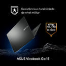 Notebook ASUS VivoBook Go 15, AMD RYZEN 5 7520U, 8GB, 256GB SSD, KeepOS/Linux, Tela 15,6" FHD, Mixed Black - E1504FA-NJ731