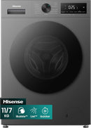 Lava e Seca Hisense 11Kg WD1I1141BT1 Compacta Fit e Função Steam Inverter Titânio