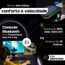 Mouse Sem Fio Recarregável Wireless Bluetooth Optico Led Rgb Colorido Ergonômico Usb 2.4 Ghz Notebook Computador Pc Desktop Linha Premium