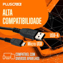 Cabo USB Micro USB V8 PlusCable PC-USB1804 1,8m USB 2.0 Carregador e Transferência de Dados 480Mbps Celular Android