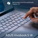 Notebook ASUS Vivobook S 14, Core Ultra 7, 32 GB, 1.0 TB SSD, W11 Home, Tela 14.0'' OLED, Mist Blue - S5406SA-PP097W