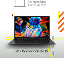 Notebook ASUS VivoBook Go 15, AMD RYZEN 5 7520U, 8GB, 256GB SSD, KeepOS/Linux, Tela 15,6" FHD, Mixed Black - E1504FA-NJ731