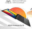 Notebook ASUS VivoBook Go 15, AMD RYZEN 5 7520U, 8GB, 512GB SSD, KeepOS/Linux, Tela 15,6" FHD, Mixed Black - E1504FA-NJ732