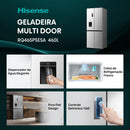 Geladeira Hisense Multidoor 460L Frost Free Inverter Inox 127V
